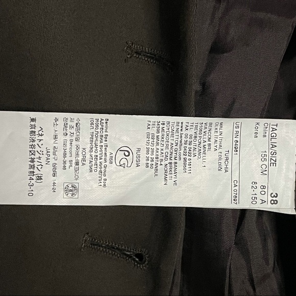 United Colors of Benetton Brown‎ Blazer Size 38 (2) - Picture 6 of 7